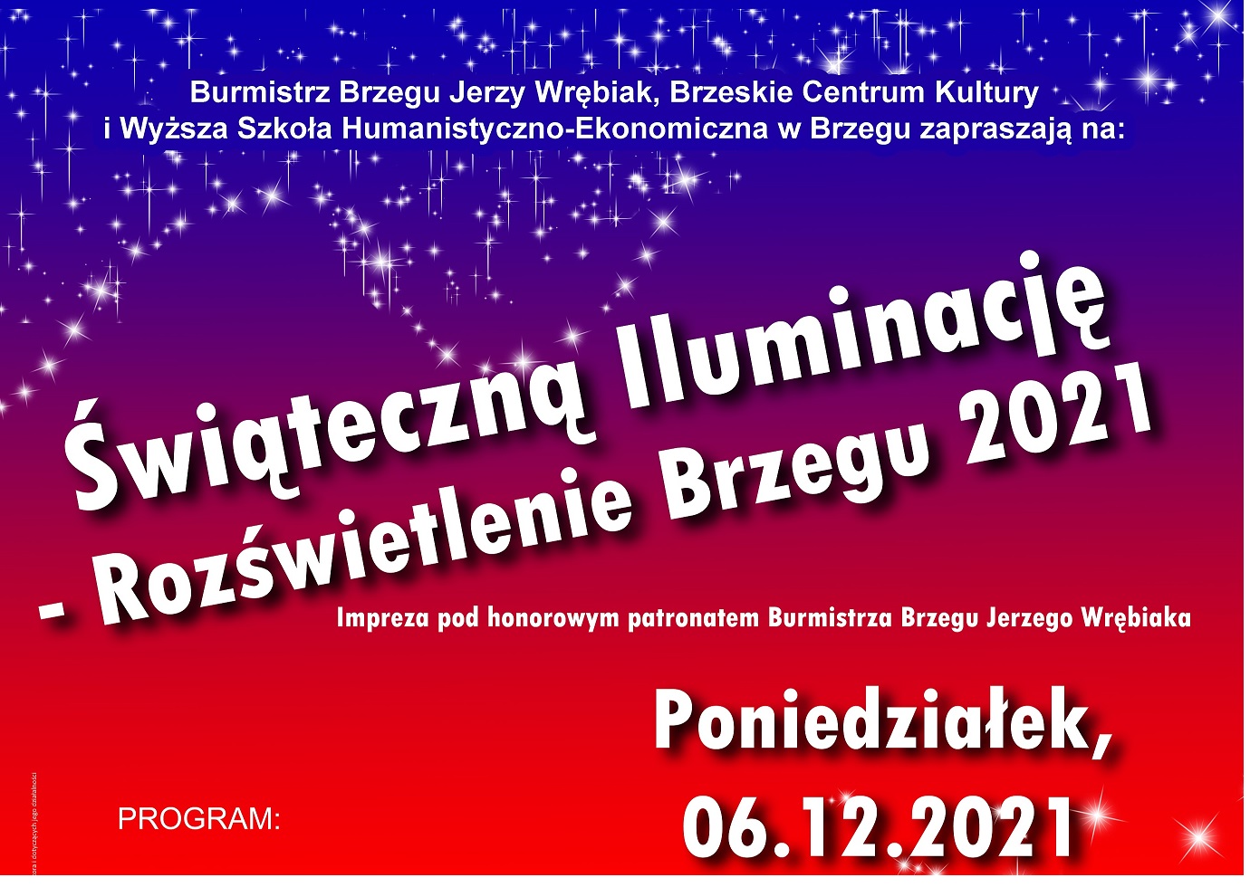 Plakat zapowiadający imprezę pod nazwą Świąteczna Iluminacja 2021